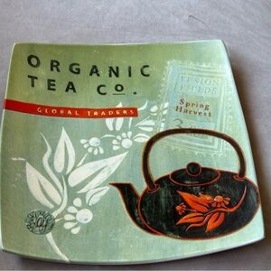 Cypress Home Decorative Square Green Teapot Plate